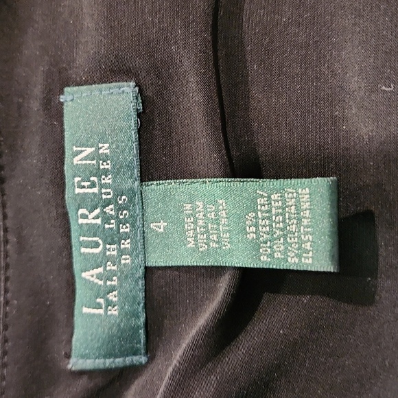 Lauren Ralph Lauren Little Black Dress Square Neck Ruched - Picture 6 of 6